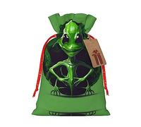 KoNsev Bolsa de regalo con cordón verde alienígena, regalo de vacaciones, decoraciones de regalos para suministros de fiesta de Navidad