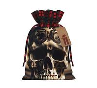 KoNsev Bolsa de regalo con diseño de calavera y hueso de hueso de esqueleto, regalo de vacaciones, suministros de Navidad, decoración de Halloween, 4.7 x 6.9 pulgadas
