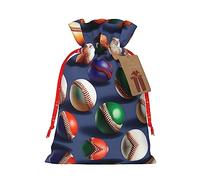 KoNsev Bolsa de regalo deportiva con cordón de béisbol, regalo de vacaciones, decoración para Navidad y Halloween, suministros de fiesta de 4.7 x 6.9 pulgadas