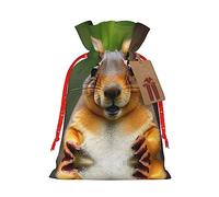 KoNsev Bolsa de regalo divertida con cordón de animal de ardilla, regalo de vacaciones, decoraciones de regalos para suministros de fiesta de Navidad