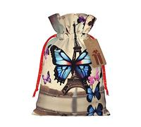 KoNsev Bolsa de regalo romántica con cordón Eiffel de París, regalo de vacaciones, decoración para Navidad y Halloween, suministros de fiesta de 4.7 x 6.9 pulgadas