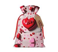 KoNsev Bolsas de Navidad con cordón, bolsas de regalo de Navidad 3D, bolsas de decoración de Halloween, bolsas de regalo de Navidad, bolsas de recuerdo de fiesta, impresión del día de San Valentín