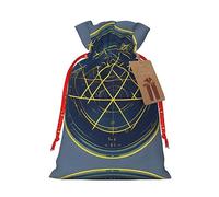 KoNsev Bolsas de Navidad con cordón, bolsas de regalo de Navidad 3D, bolsas de decoración de Halloween, bolsas de regalo de Navidad, bolsas de recuerdo de fiesta, impresión de cálculo de geometría