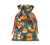 KoNsev Bolsas de Navidad con cordón, bolsas de regalo de Navidad 3D, bolsas de decoración de Halloween, bolsas de regalo de Navidad, bolsas de recuerdo de fiesta, impresión de muchos zorros
