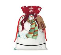 KoNsev Bolsas de Navidad con cordón, bolsas de regalo de Navidad 3D, bolsas de decoración de Halloween, bolsas de regalo de Navidad, bolsas de recuerdo de fiesta, estampado de muñeco de nieve lindo de