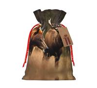 KoNsev Bolsas de Navidad con cordón, bolsas de regalo de Navidad 3D, bolsas de decoración de Halloween, bolsas de regalo de Navidad, bolsas de recuerdo de fiesta, vida silvestre, caza, ciervo, oso,