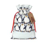 KoNsev Bolsas de Navidad con cordón, bolsas de regalo de Navidad 3D, bolsas de decoración de Halloween, bolsas de regalo de Navidad, bolsas de recuerdo de fiesta, muchos pingüinos bebés lindos