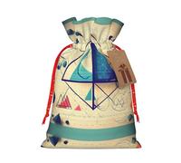 KoNsev Bolsas de Navidad con cordón, bolsas de regalo de Navidad 3D, bolsas de decoración de Halloween, bolsas de regalo de Navidad, bolsas de recuerdo de fiesta, impresión de cálculo geek de