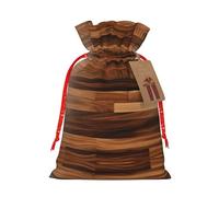 KoNsev Bolsas de Navidad con cordón, bolsas de regalo de Navidad 3D, bolsas de decoración de Halloween, bolsas de regalo de Navidad, bolsas de recuerdo de fiesta, impresión de grano de madera