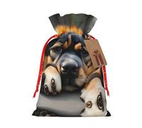 KoNsev Bolsas de Navidad con cordón, bolsas de regalo de Navidad 3D, bolsas de decoración de Halloween, bolsas de regalo de Navidad, bolsas de recuerdo de fiesta, impresión de pata de perro amante