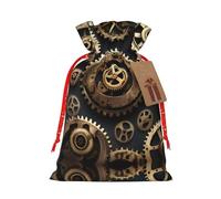 KoNsev Bolsas de Navidad con cordón, bolsas de regalo de Navidad 3D, bolsas de decoración de Halloween, bolsas de regalo de Navidad, bolsas de recuerdo de fiesta, impresión de engranajes steampunk