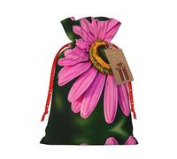 KoNsev Bolsas de Navidad con cordón, bolsas de regalo de Navidad 3D, bolsas de decoración de Halloween, bolsas de regalo de Navidad, bolsas de recuerdo de fiesta, impresión de margaritas de belleza