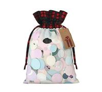 KoNsev Bolsas de Navidad con cordón, bolsas de regalo de Navidad a cuadros escoceses, bolsas de decoración de Halloween, bolsas de regalo de Navidad, impresión pastel de mármol de terrazo