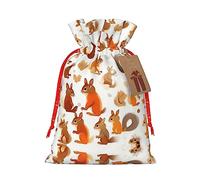 KoNsev Bonita bolsa de regalo con cordón de ardillas, regalo de vacaciones, decoración para suministros de fiesta de Navidad y Halloween, 8.3 x 11.8 pulgadas