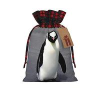 KoNsev Bonita bolsa de regalo con cordón de bloque de color de pingüino, regalo de vacaciones, suministros de Navidad, decoración de Halloween, 4.7 x 6.9 pulgadas