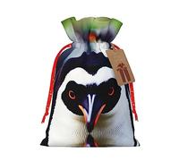 KoNsev Bonita bolsa de regalo con cordón de cabeza de pingüino, regalo de vacaciones, decoraciones de regalos para suministros de fiesta de Navidad
