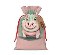 KoNsev Bonita bolsa de regalo con cordón de cerdo de oreja larga, regalo de vacaciones, decoración para suministros de fiesta de Navidad y Halloween, 8.3 x 11.8 pulgadas