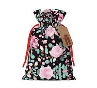 KoNsev Bonita bolsa de regalo con cordón de leopardo de mezcla de rosas rosas, regalo de vacaciones, decoración para suministros de fiesta de Navidad y Halloween, 4.7 x 6.9 pulgadas