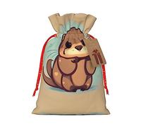KoNsev Bonita bolsa de regalo con cordón de nutria, regalo de vacaciones, decoraciones de regalos para suministros de fiesta de Navidad