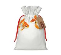 KoNsev Bonita bolsa de regalo con cordón de pez dorado, regalo de vacaciones, decoración para Navidad y Halloween, suministros de fiesta de 4.7 x 6.9 pulgadas