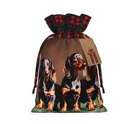 KoNsev Dachshund Weiner - Bolsa de regalo con cordón de color para perro, regalo de vacaciones, suministros de Navidad, decoración de Halloween, 4.7 x 6.9 pulgadas