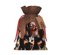 KoNsev Dachshund Weiner - Bolsa de regalo con cordón para perro, regalo de vacaciones, decoración para Navidad y Halloween, suministros de fiesta de 4.7 x 6.9 pulgadas