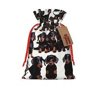 KoNsev Dachshund Weiner - Bolsa de regalo con cordón para perro, regalo de vacaciones, decoración para Navidad y Halloween, suministros de fiesta de 4.7 x 6.9 pulgadas