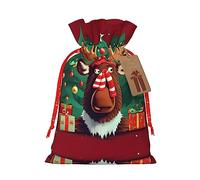 KoNsev Divertida bolsa de regalo con cordón de alce de Navidad, regalo de vacaciones, decoraciones de regalos para suministros de fiesta de Navidad