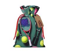 KoNsev Divertidas raquetas de tenis y pelotas de tenis con cordón, bolsa de regalo, regalo de vacaciones, decoración para Navidad y Halloween, suministros de fiesta de 4.7 x 6.9 pulgadas