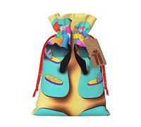 KoNsev Divertidas sandalias artísticas con cordón, bolsa de regalo de vacaciones, decoraciones de regalos para suministros de fiesta de Navidad