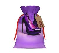 KoNsev Elegantes tacones altos morados con bolsa de regalo con cordón de lápiz labial, regalo de vacaciones, decoraciones de regalos para suministros de fiesta de Navidad