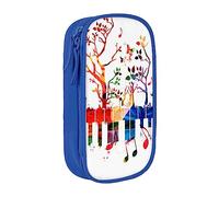 KoNsev Estuche colorido para teclado de piano, notas musicales, estuche para bolígrafos/lápices de tamaño mediano con doble cremallera para el trabajo, lindo, Blue, Talla única, Maleta