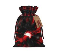 KoNsev Explosion Burst - Bolsa de regalo con cordón de color rojo y negro, suministros de Navidad, decoración de Halloween, 4.7 x 6.9 pulgadas