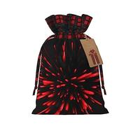 KoNsev Explosion Burst - Bolsa de regalo con cordón de color rojo y negro, suministros de Navidad, decoración de Halloween, 4.7 x 6.9 pulgadas
