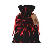 KoNsev Explosion Burst - Bolsa de regalo con cordón rojo y negro, regalo de vacaciones, decoración para suministros de fiesta de Navidad y Halloween, 4.7 x 6.9 pulgadas