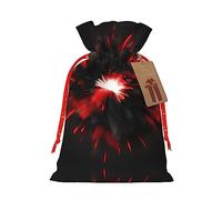 KoNsev Explosion Burst - Bolsa de regalo con cordón rojo y negro, regalo de vacaciones, decoraciones de regalos para suministros de fiesta de Navidad