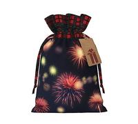 KoNsev Explosion Firework 3D Color Block Drawstring Gift Bag,Holiday Gift Giving,Christmas Supplies Halloween Decor 4.7 X 6.9 In