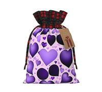 KoNsev Fashional Bolsa de regalo con cordón de bloque de color púrpura corazón, suministros de Navidad, decoración de Halloween, 4.7 x 6.9 pulgadas