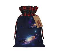 KoNsev Galaxy In The Universe - Bolsa de regalo con cordón de bloque de color, suministros de Navidad, decoración de Halloween, 4.7 x 6.9 pulgadas