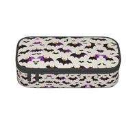 KoNsev Happy-Halloween-Day - Estuche para lápices con impresión de truco o trato, organizador de escritorio de oficina, portátil, lindo papelería, para adultos, bolsa grande de almacenamiento para