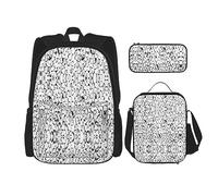 KoNsev Juego de mochilas de 3 piezas, elegante multitud de pingüinos estampado con bolsa de almuerzo y estuche para lápices
