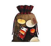 KoNsev Juego de tambores: bolsa de regalo con cordón de bloque de color estándar, regalo de vacaciones, suministros de Navidad, decoración de Halloween, 4.7 x 6.9 pulgadas