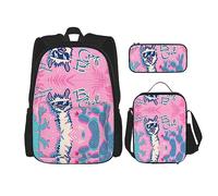 KoNsev Liama - Juego de 3 bolsas de libros impresas para escuela primaria de secundaria, bolsa de almuerzo y estuche para lápices, diseño de Liama, Cool Liama, Talla única