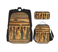 KoNsev Mochila estampada, juego de 3 piezas, estuche ligero para laptop, bolsa de almuerzo aislada para mujer, avión de la Segunda Guerra Mundial, 2 estándar, escala 2_00x, Mujeres en el antiguo