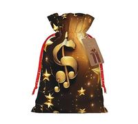 KoNsev Nota musical dorada con bolsa de regalo con cordón de estrella brillante caída, regalo de vacaciones, decoración para Navidad y Halloween, suministros de fiesta de 4.7 x 6.9 pulgadas