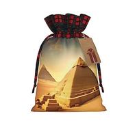KoNsev Pirámide egipcia en el desierto bloque de color cordón bolsa de regalo, regalo de vacaciones, suministros de fiesta de Navidad 8.3 x 11.8 pulgadas