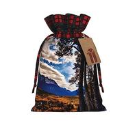 KoNsev Rocky Mountain Range - Bolsa de regalo con cordón de bloque de color, regalo de vacaciones, suministros de fiesta de Navidad 8.3 x 11.8 pulgadas