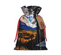KoNsev Rocky Mountain Range - Bolsa de regalo con cordón, regalo de vacaciones, decoración para suministros de fiesta de Navidad y Halloween, 8.3 x 11.8 pulgadas