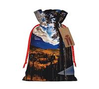 KoNsev Rocky Mountain Range Bolsa de regalo con cordón, regalo de vacaciones, decoraciones de regalos para suministros de fiesta de Navidad