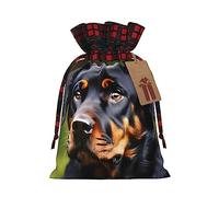 KoNsev Rottweiler - Bolsa de regalo con cordón de bloque de color, suministros de Navidad, decoración de Halloween, 4.7 x 6.9 pulgadas